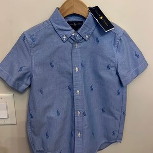Brand, new Ralph, Lauren boys button down shirt, size 7